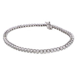 18k White Gold Bezel Set 1.28tcw Diamond Tennis Bracelet
