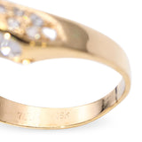 Vintage 18k Yellow Gold Blue Sapphire and 1.58tcw Diamond Ring