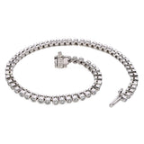 18k White Gold Bezel Set 1.28tcw Diamond Tennis Bracelet