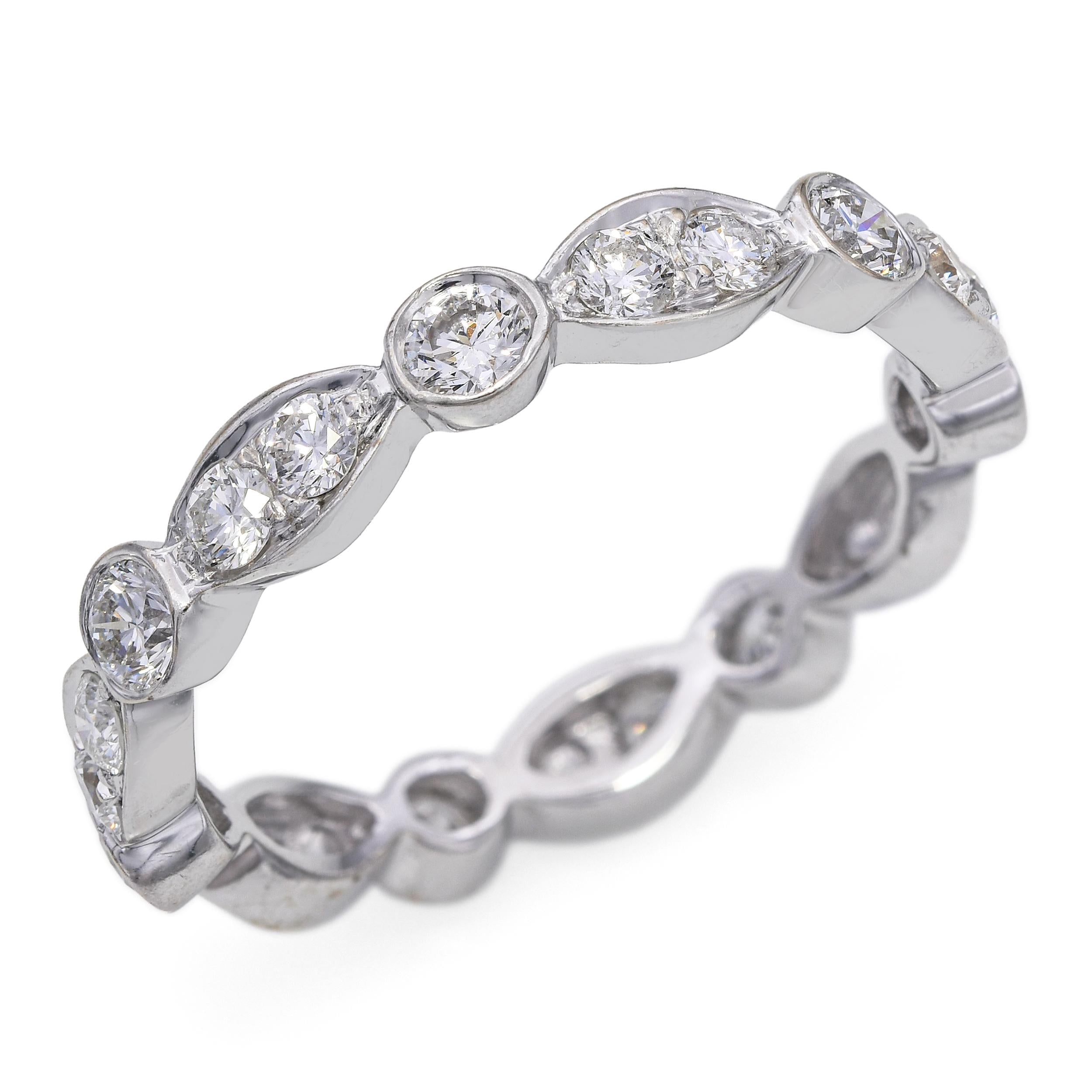 Vintage 18k White Gold 0.42tcw Diamond Band Ring