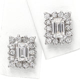 Vintage 10k White Gold 1.08tcw Diamond Stud Earrings