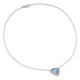 18k White Gold 3.05ct Santa Maria Aquamarine and Diamond Pendant Necklace