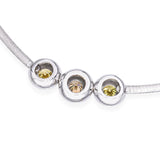 Vintage 14k White Gold 1.95ctw Yellow and Peach Diamond Bezel Necklace