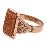 Antique Victorian 10k Rose Gold Goldstone Signet Ring