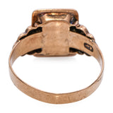 Antique Victorian 10k Rose Gold Goldstone Signet Ring