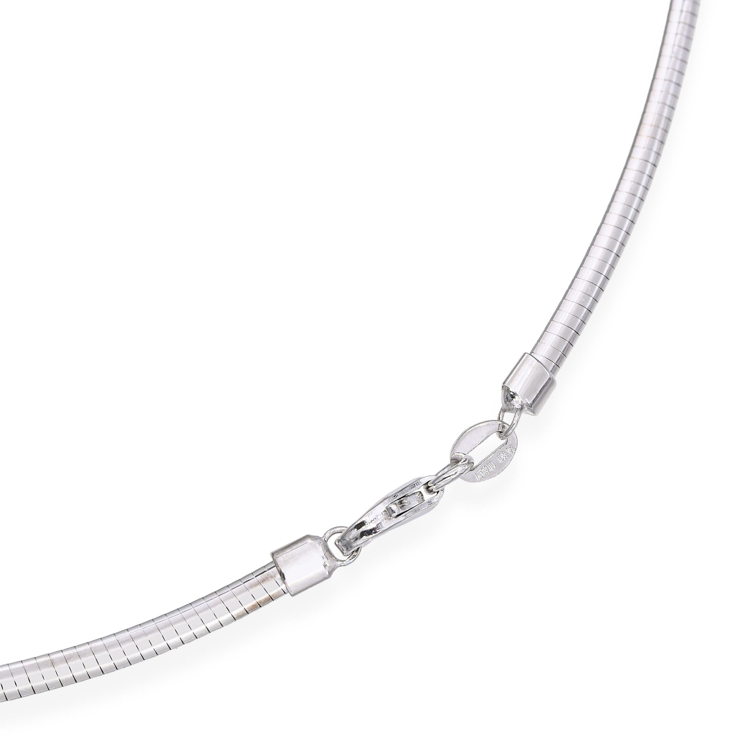 Vintage 14k White Gold 1.95ctw Yellow and Peach Diamond Bezel Necklace