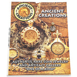 Vintage 14k Yellow Gold Ancient Greek "Taras" Artifact Coin Diamond Pendant