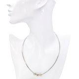 Vintage 14k White Gold 1.95ctw Yellow and Peach Diamond Bezel Necklace