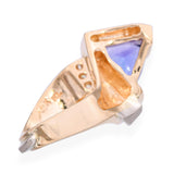 14k Yellow Gold 1.25ct Tanzanite and Diamond Pendant