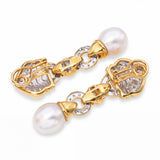 18k Gold South Sea Pearl and 2.70tcw Diamond Earrings