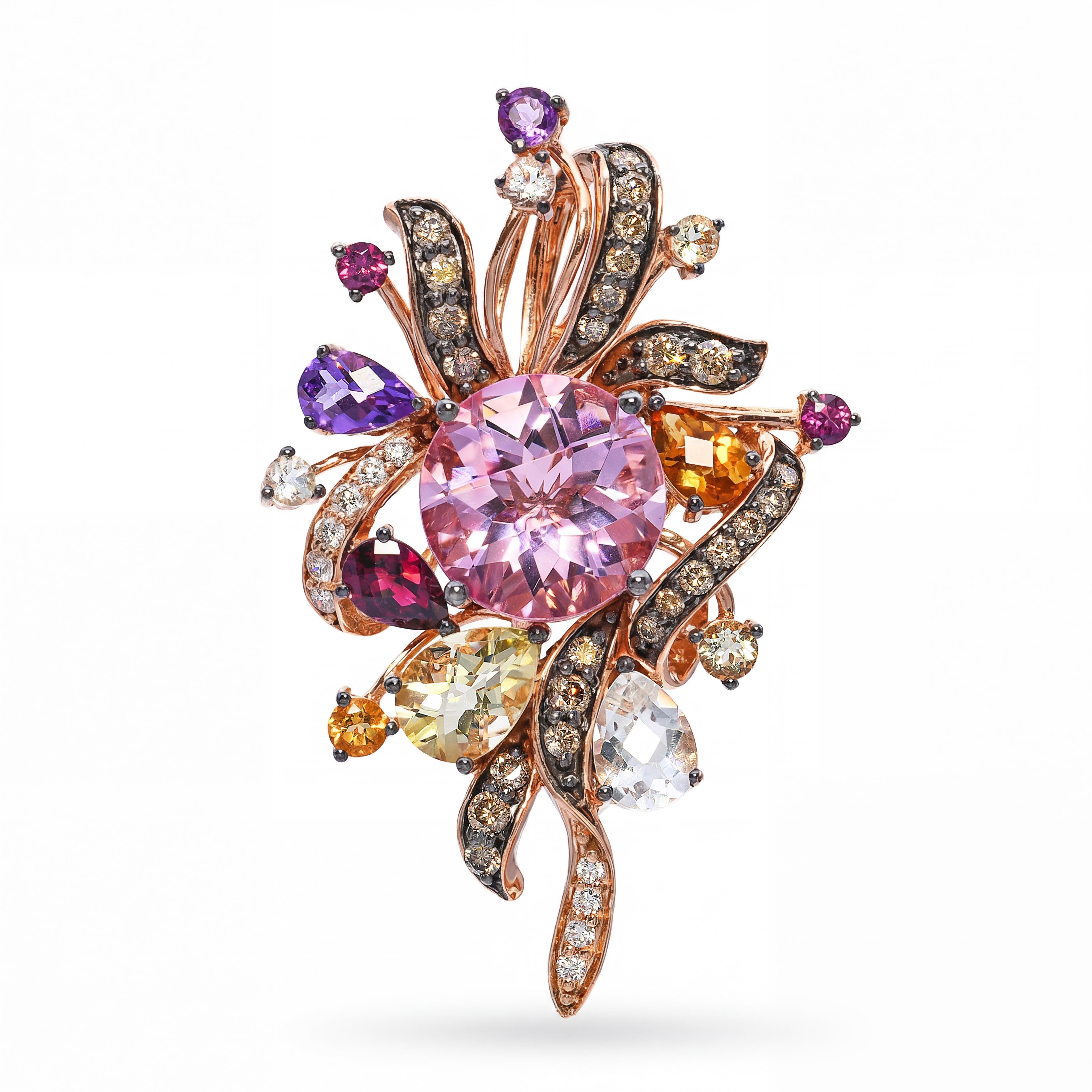 14k Rose Gold Crazy Collection Le Vian Multistone Pendant