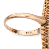 Victorian Navette 18k Yellow Gold Natural Pearl and Diamond Ring