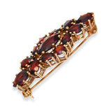 Vintage 14k Yellow Gold 5.13ctw Garnet Navette Brooch
