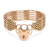 Antique 9K Rose Gold Gate Link Bracelet with Heart Padlock