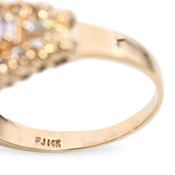 Vintage 14k Yellow Gold 1.41tcw Graduating Diamond Ring