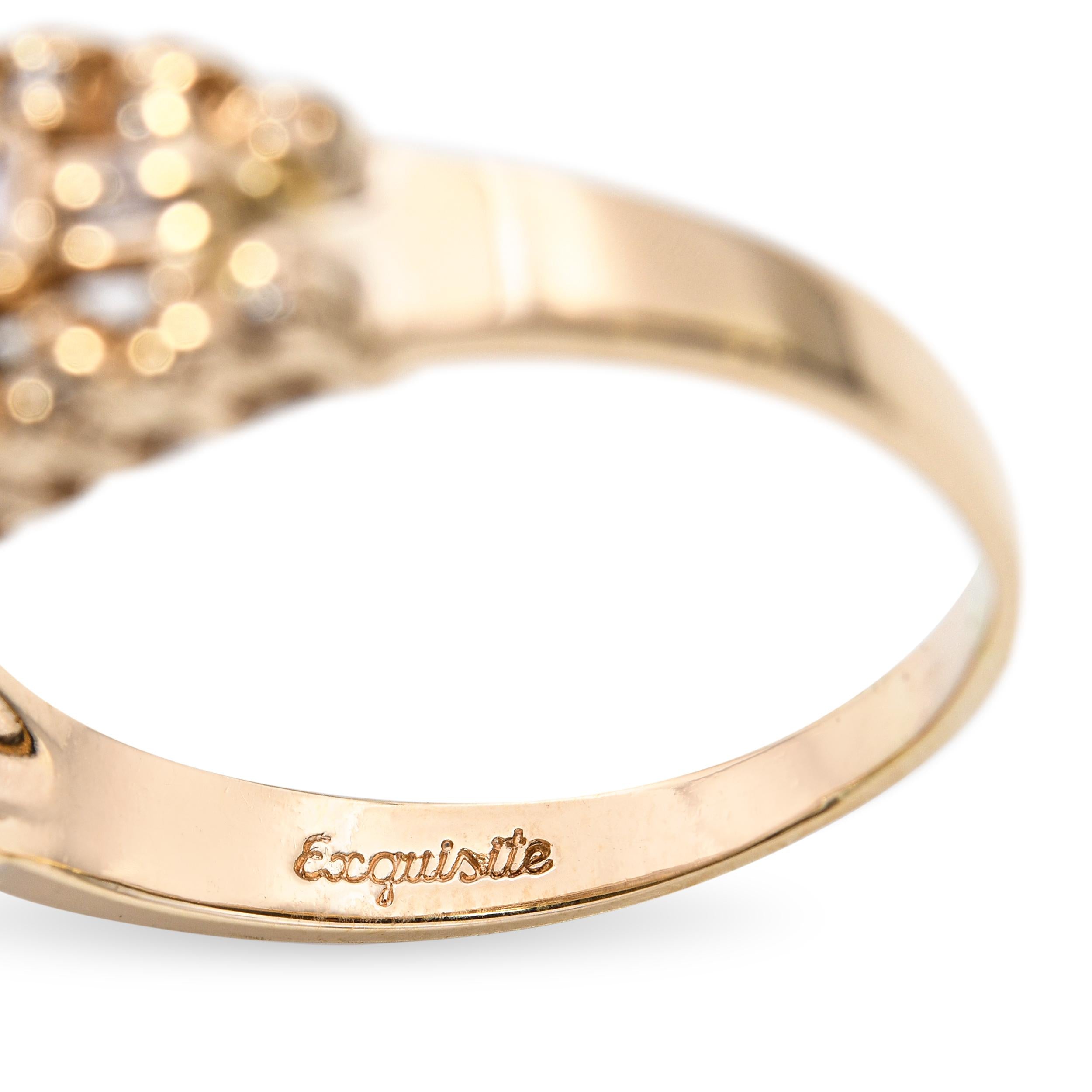 Vintage 14k Yellow Gold 1.41tcw Graduating Diamond Ring