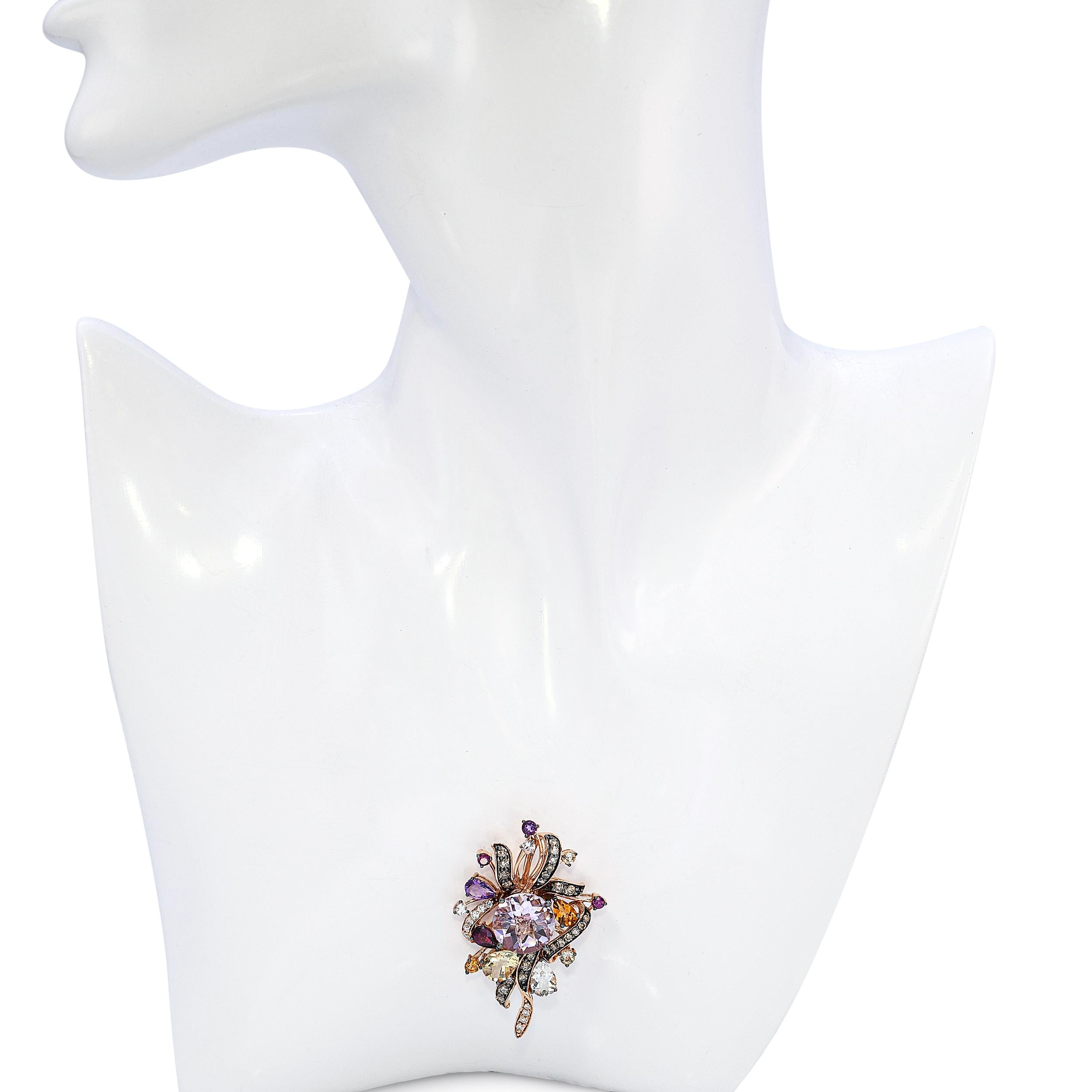 14k Rose Gold Crazy Collection Le Vian Multistone Pendant