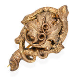 Antique Georgian Yellow Gold Tree Vine and Leaf Motif Pin Brooch with Box
