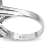 Vintage 14k White Gold 12.07ct Amethyst and 1.62tcw Diamond Ballerina Ring