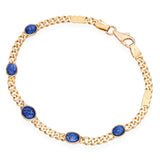 Vintage 14k Yellow Gold 4tcw Sapphire Cabochon Link Bracelet