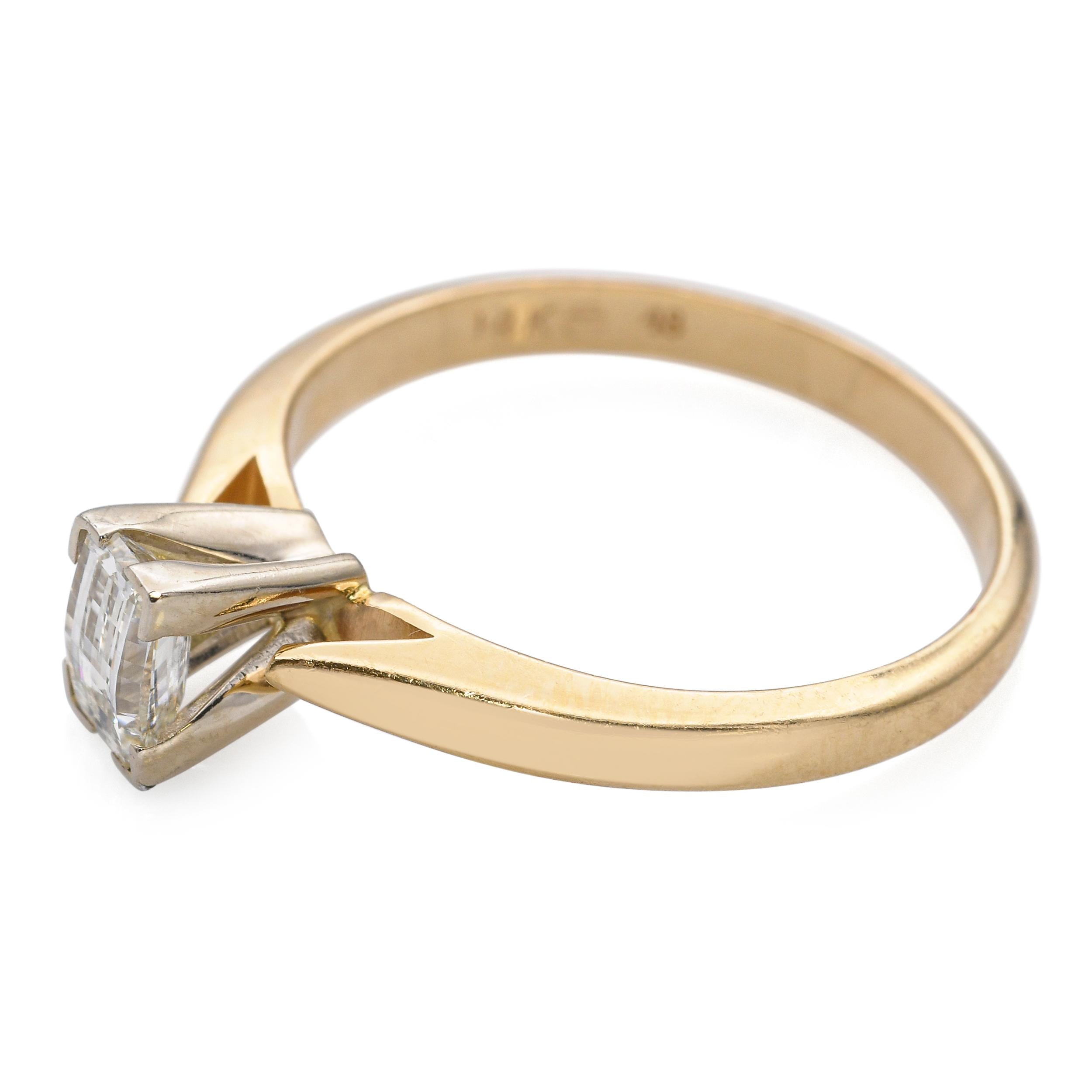 14k Yellow Gold 0.33ct Pixel Cut Diamond Engagement Ring