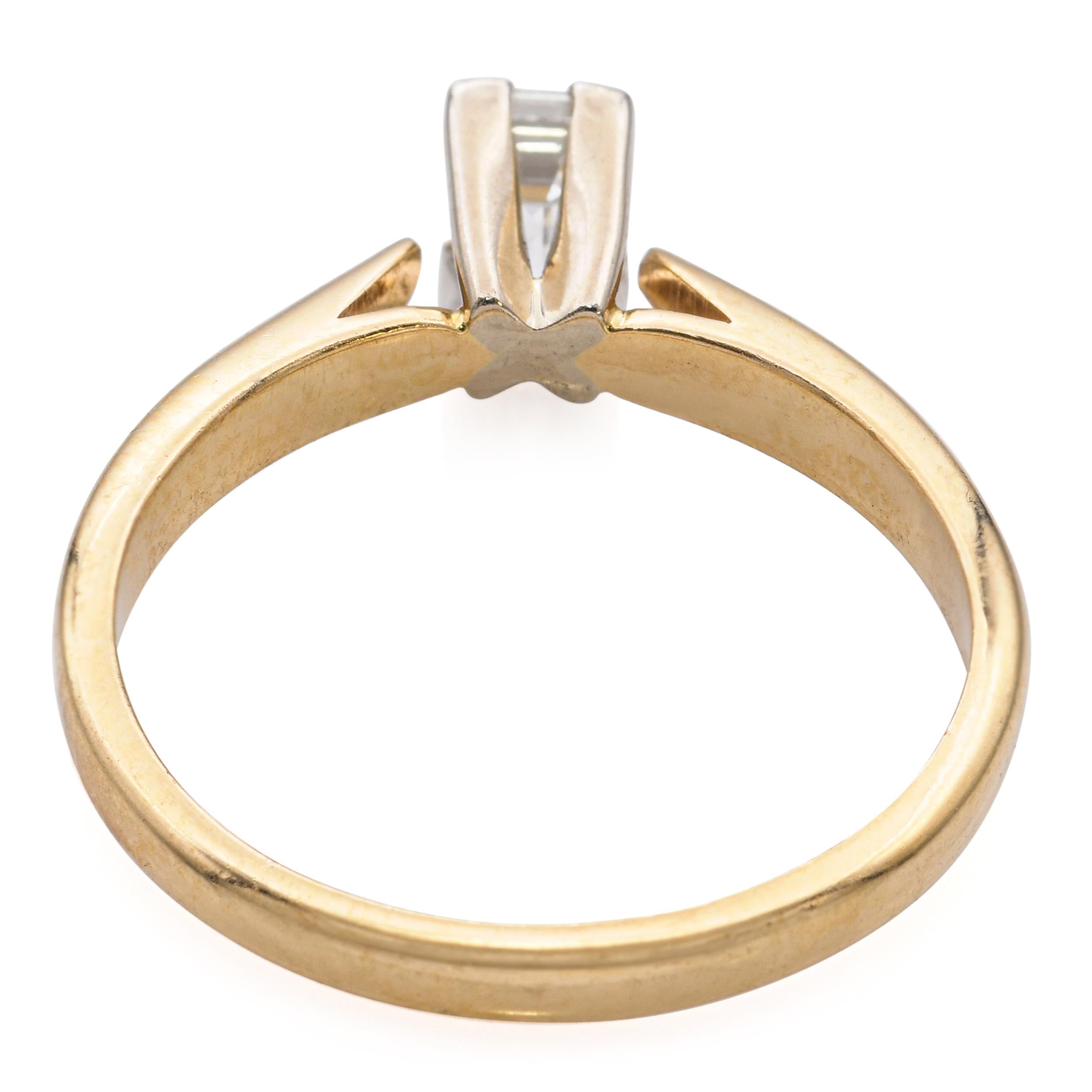 14k Yellow Gold 0.33ct Pixel Cut Diamond Engagement Ring