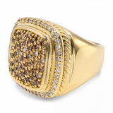 David Yurman Albion 18k Yellow Gold Diamond Pave Ring