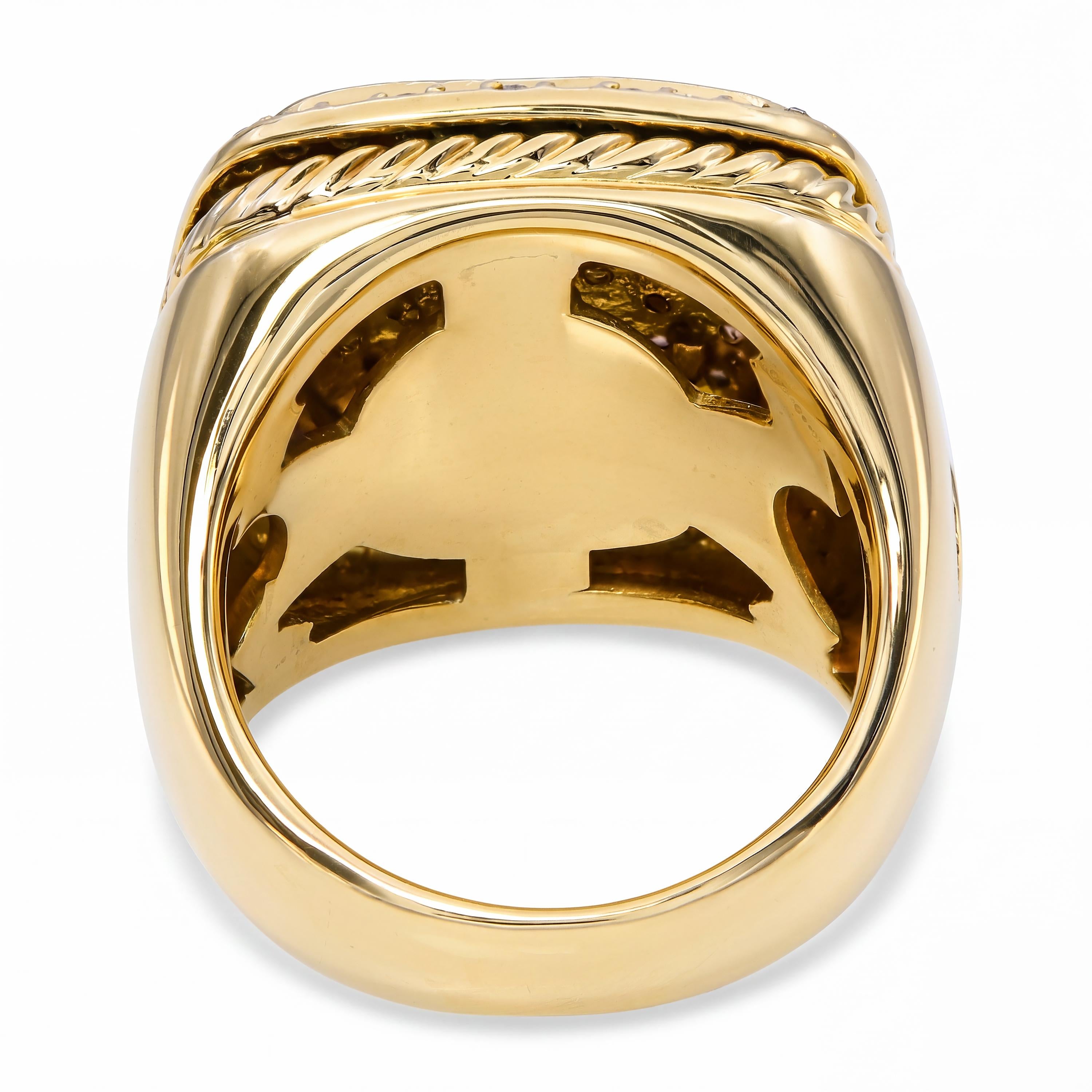 David Yurman Albion 18k Yellow Gold Diamond Pave Ring
