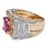 Laura Ramsey Yellow Gold Rubellite Tourmaline and Diamond Ring