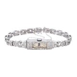 Antique Art Deco Platinum Glycine 4.41tcw Diamond Handwind Ladies Watch