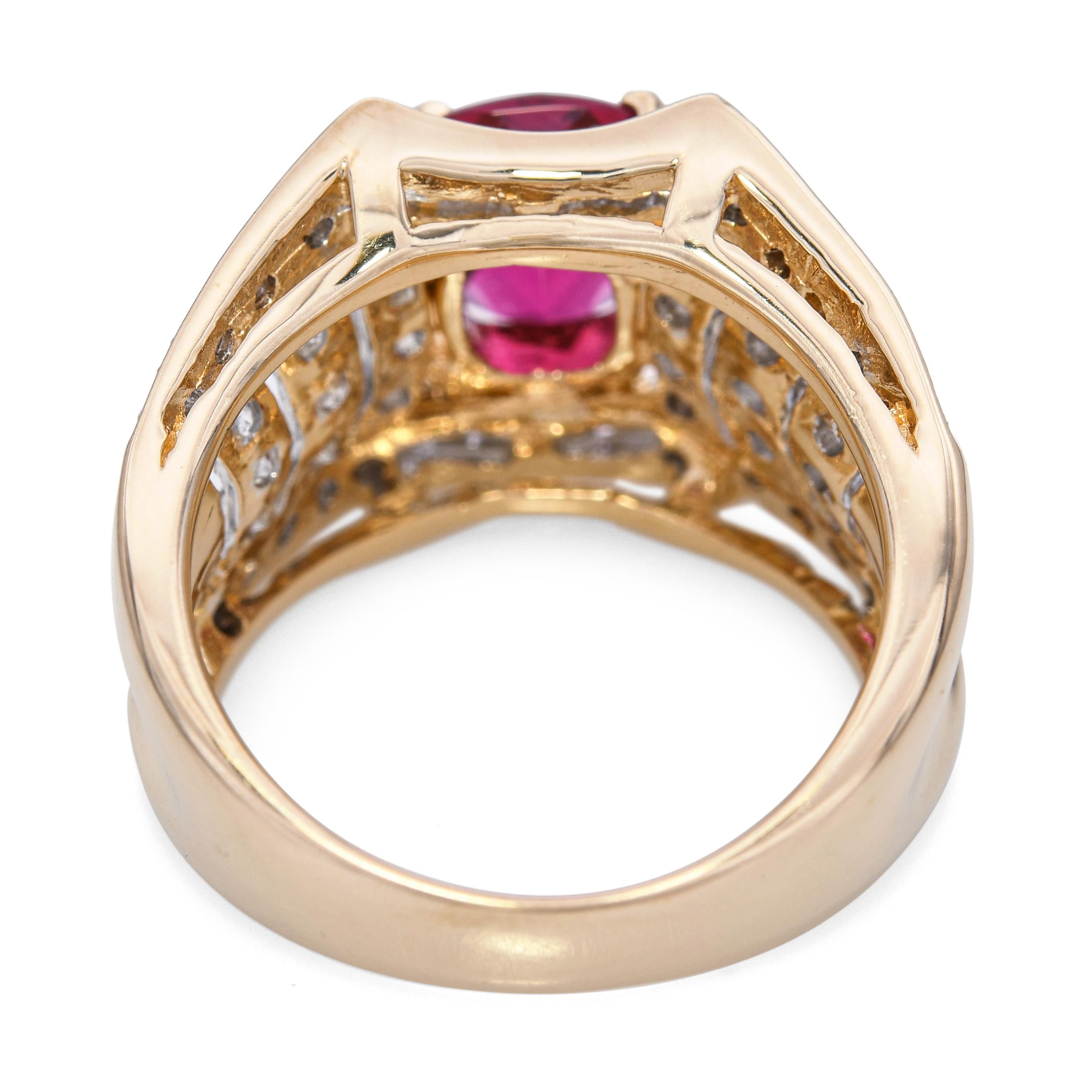 Laura Ramsey Yellow Gold Rubellite Tourmaline and Diamond Ring