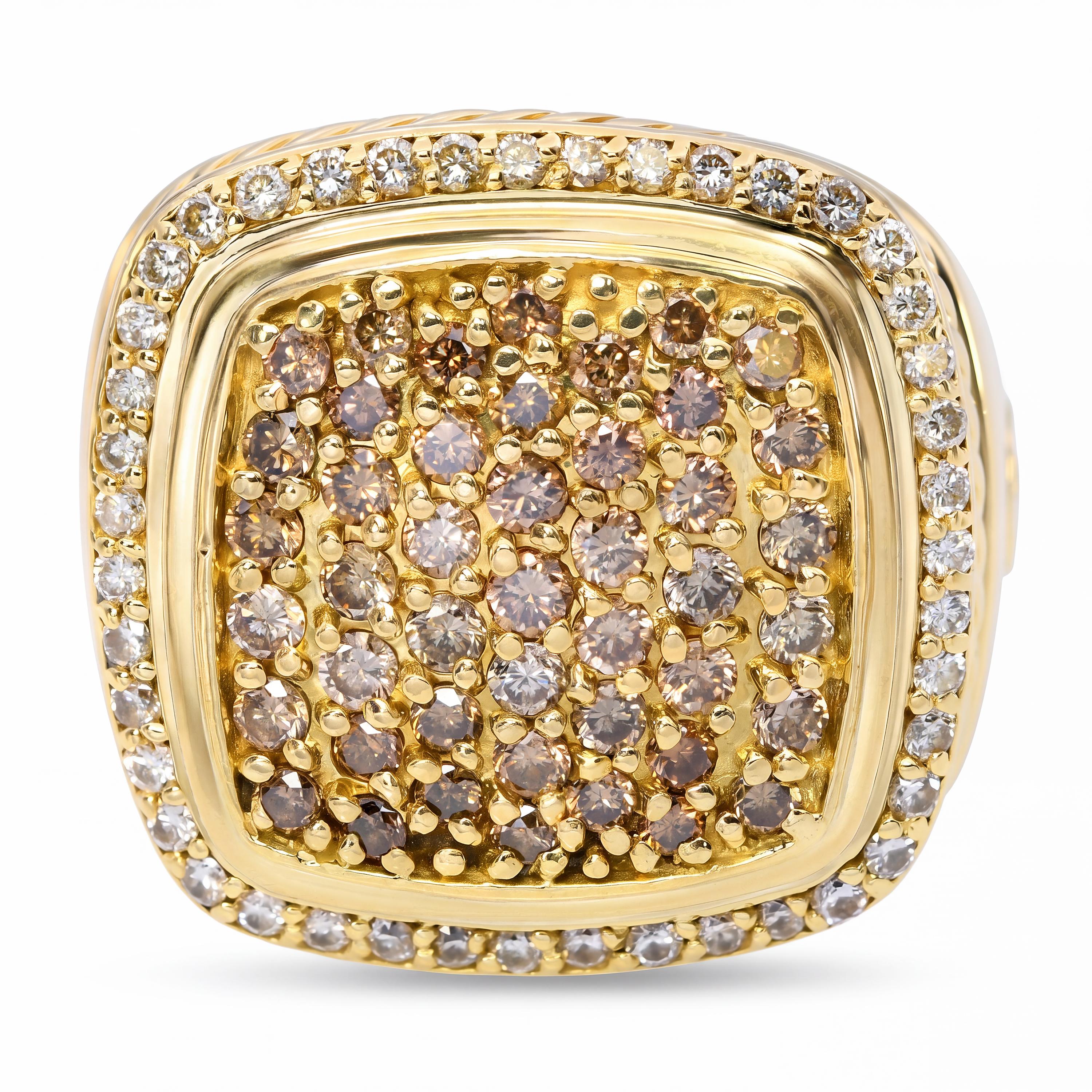 David Yurman Albion 18k Yellow Gold Diamond Pave Ring