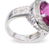 14k White Gold 5.80ct Pink Tourmaline 1.28tcw Diamond Statement Ring