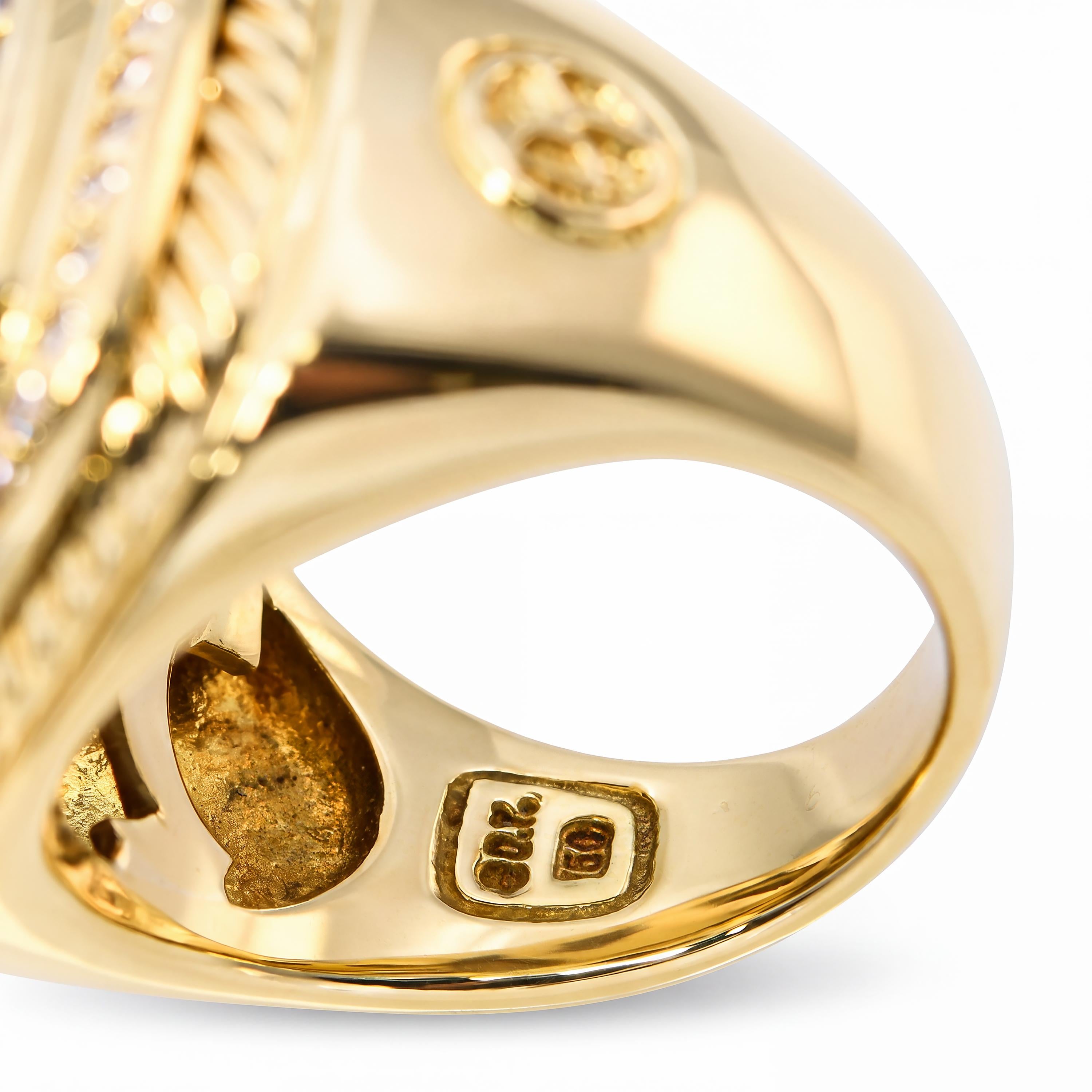 David Yurman Albion 18k Yellow Gold Diamond Pave Ring