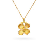 Tiffany & Co. 18k Yellow Gold Dogwood Flower Pendant Necklace