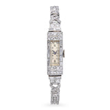 Antique Art Deco Platinum Glycine 4.41tcw Diamond Handwind Ladies Watch