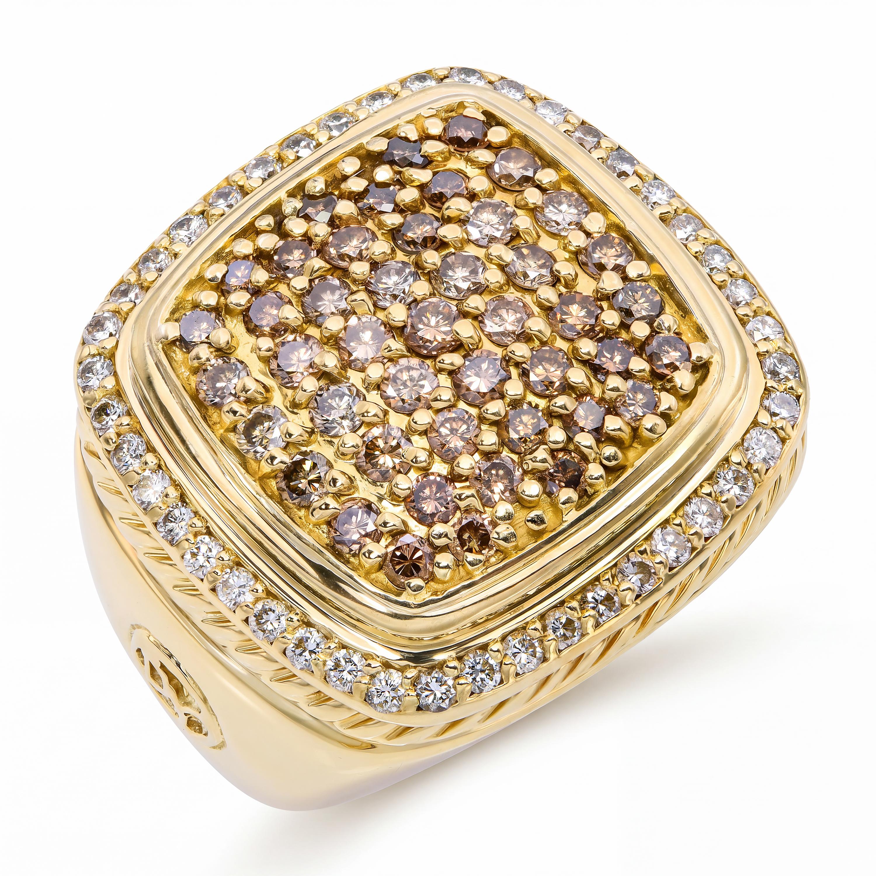 David Yurman Albion 18k Yellow Gold Diamond Pave Ring