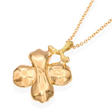 Tiffany & Co. 18k Yellow Gold Dogwood Flower Pendant Necklace