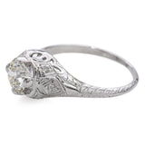 Antique Platinum 0.91ct L SI1 Diamond Engagement Ring GIA