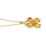 Tiffany & Co. 18k Yellow Gold Dogwood Flower Pendant Necklace