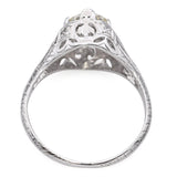 Antique Platinum 0.91ct L SI1 Diamond Engagement Ring GIA