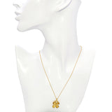 Tiffany & Co. 18k Yellow Gold Dogwood Flower Pendant Necklace