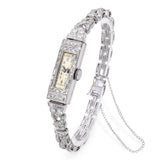 Antique Art Deco Platinum Glycine 4.41tcw Diamond Handwind Ladies Watch