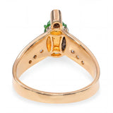 Vintage 22k Yellow Gold Carved Jadeite Frog and Diamond Ring