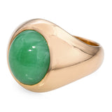 Vintage 21k Yellow Gold 9.10ct Jade Dome Ring
