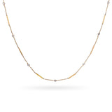 Vintage 14k Yellow Gold Diamond Station Necklace
