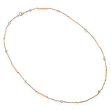 Vintage 14k Yellow Gold Diamond Station Necklace