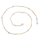 Vintage 14k Yellow Gold Diamond Station Necklace