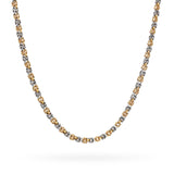 Vintage 18k Yellow Gold and Platinum Braided Byzantine Link Necklace