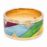 Dora Joyce 14k Yellow Gold Enamel and Diamond Band